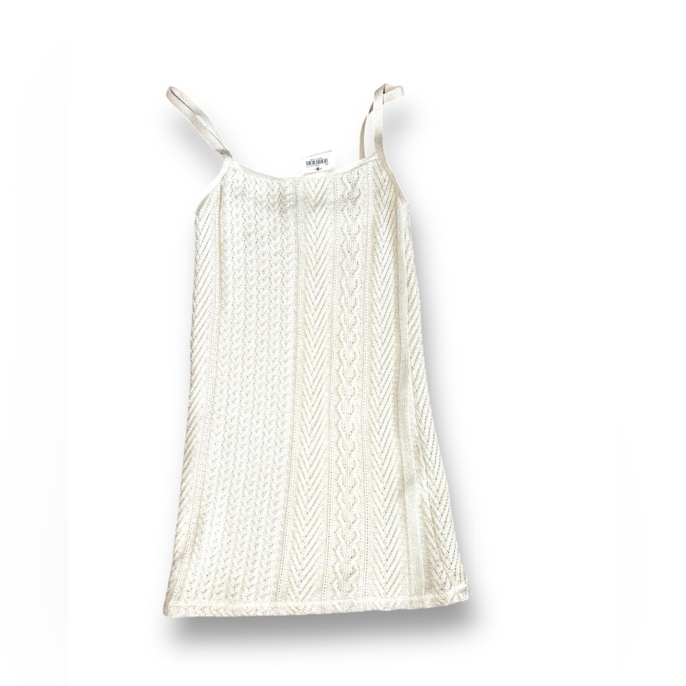 NWT Zara cable knit sweater dress cream sleeveless mini size medium